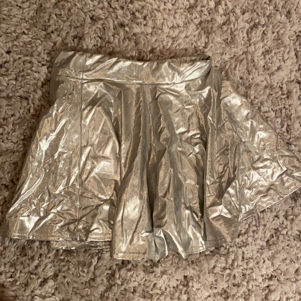 Urban Coco Silver Metallic Skirt for Girls